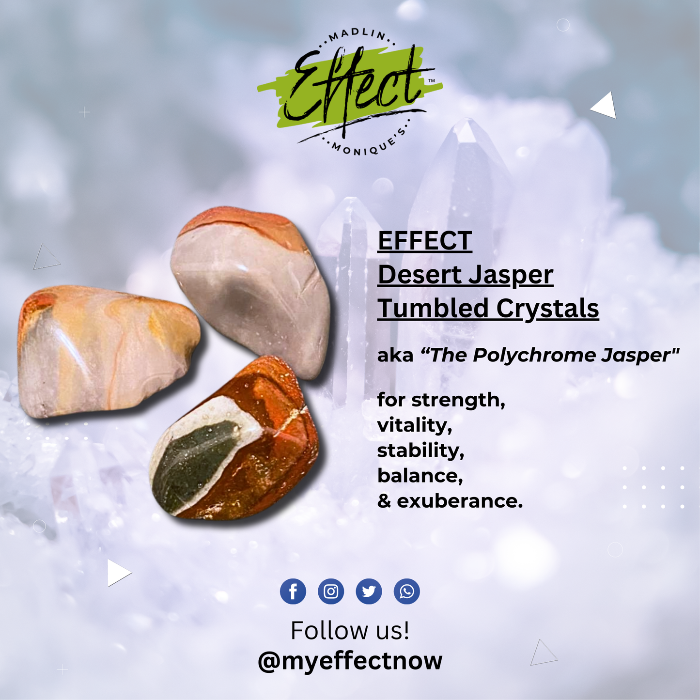 EFFECT Desert Jasper Crystals (Set of 3!)