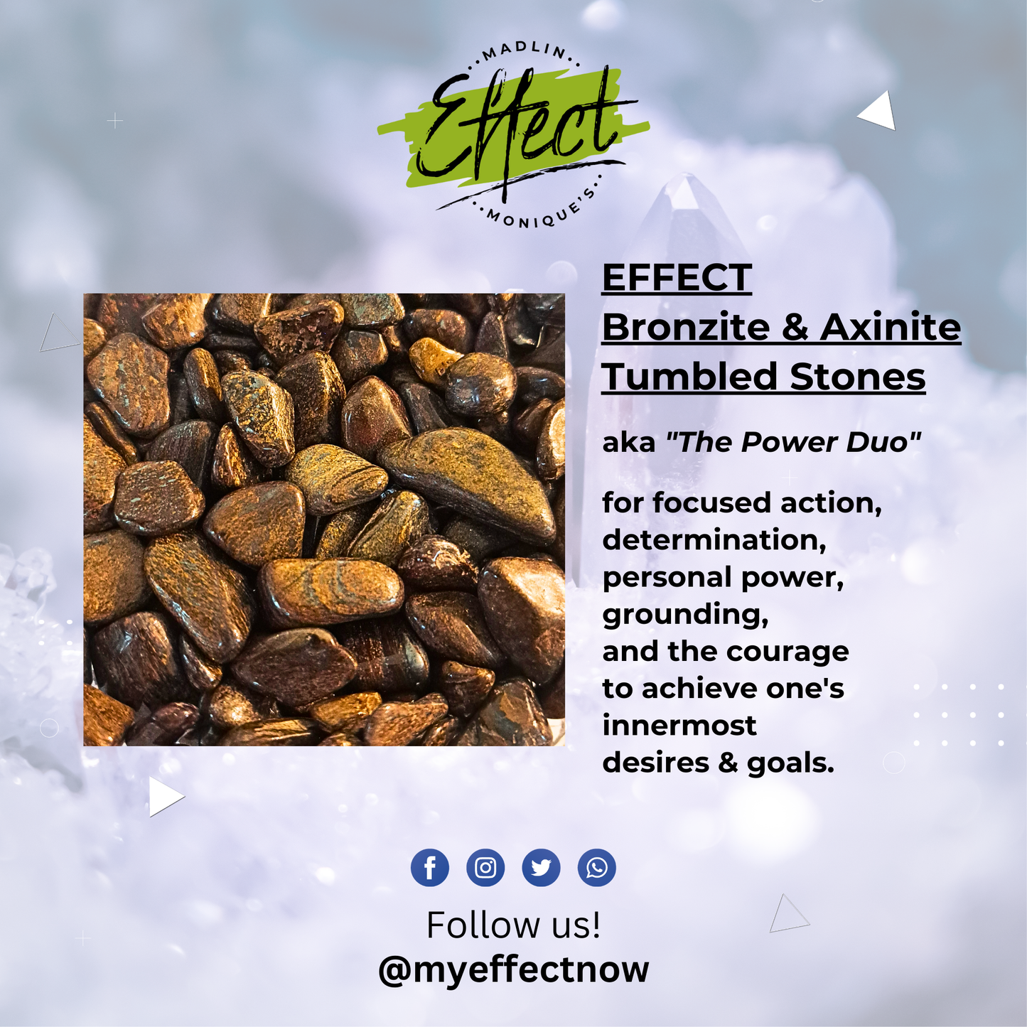 EFFECT Bronzite & Axinite Tumbled Stones (Set of 3!)