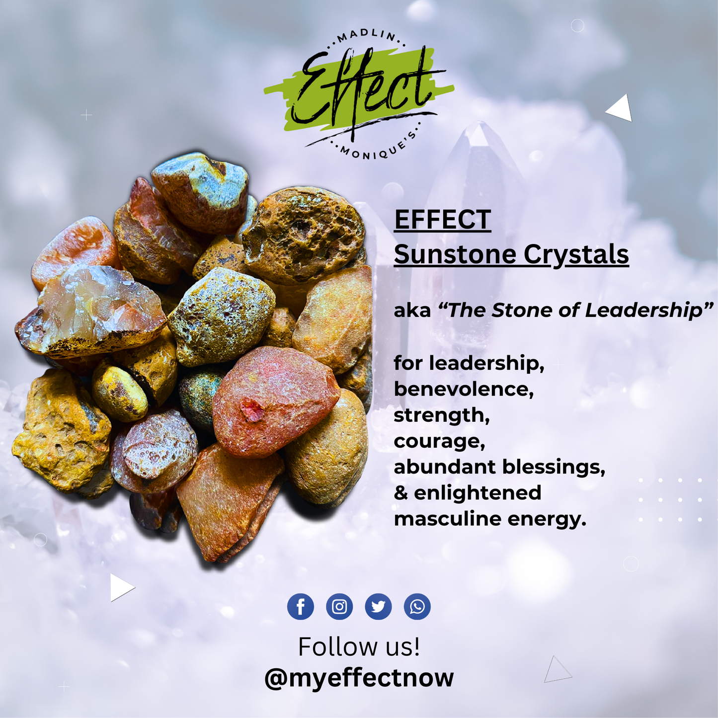 EFFECT Sunstone Crystals (Set of 3!)