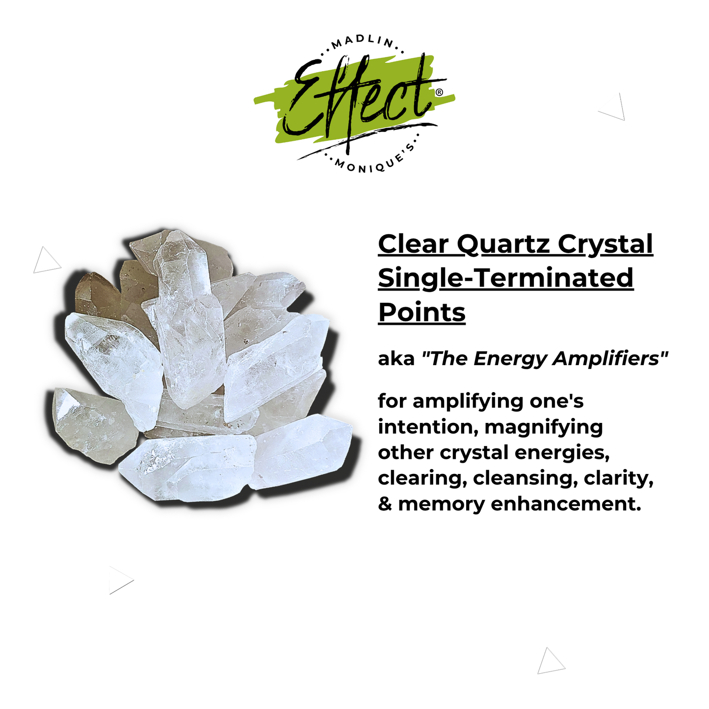 EFFECT Clear Quartz Crystal Single-Terminated Points (ONE - LARGE SIZE!)